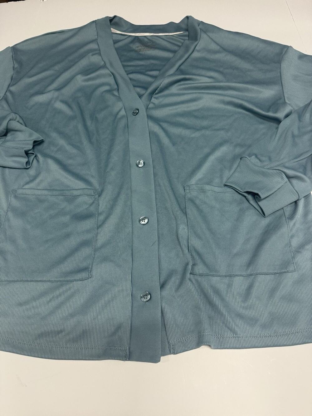 Live 2 Lounge Teal Blue Button Up Cardigan L